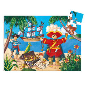 Djeco 36 Piece Silhouette Puzzle Pirate and his treasure