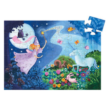 Load image into Gallery viewer, Djeco 36 Piece Silhouette Puzzle - - The fairy and the Unicorn
