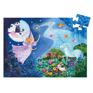 Djeco 36 Piece Silhouette Puzzle - - The fairy and the Unicorn